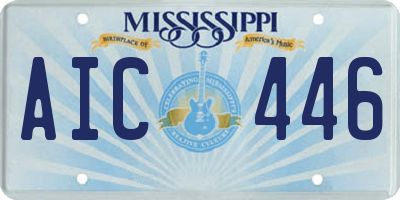 MS license plate AIC446