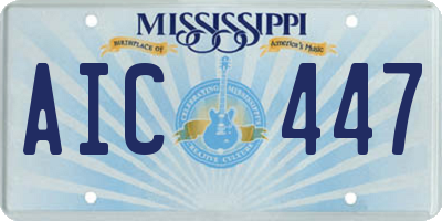 MS license plate AIC447