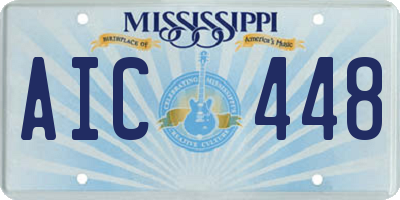 MS license plate AIC448