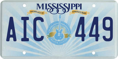 MS license plate AIC449