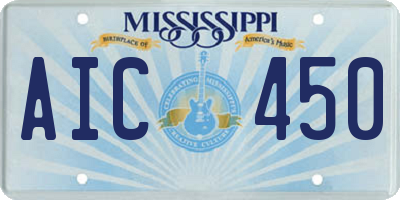 MS license plate AIC450