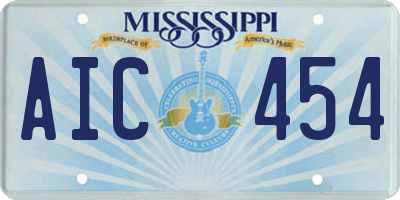 MS license plate AIC454