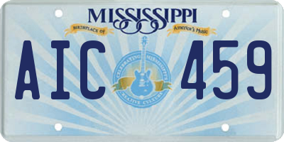 MS license plate AIC459