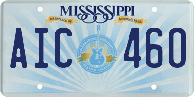 MS license plate AIC460