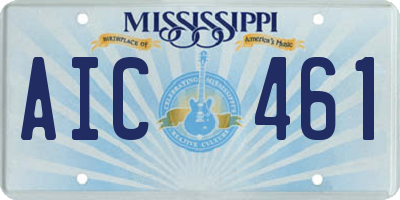 MS license plate AIC461