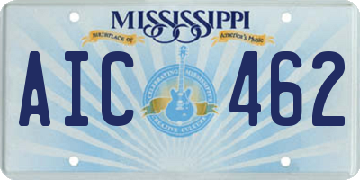 MS license plate AIC462