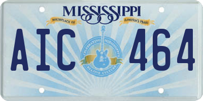 MS license plate AIC464