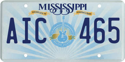 MS license plate AIC465