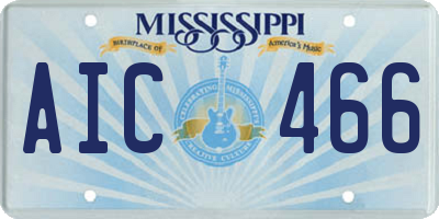 MS license plate AIC466