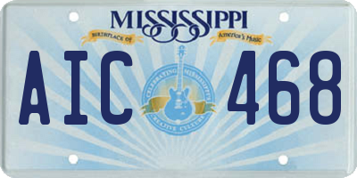 MS license plate AIC468