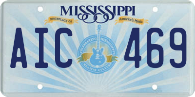 MS license plate AIC469