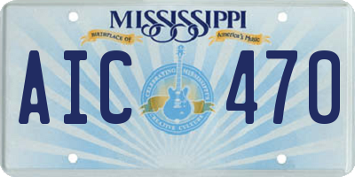 MS license plate AIC470