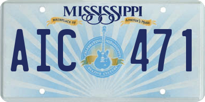 MS license plate AIC471