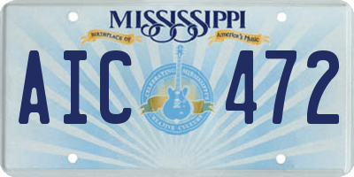 MS license plate AIC472