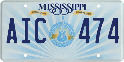 MS license plate AIC474