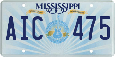 MS license plate AIC475