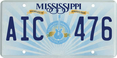 MS license plate AIC476