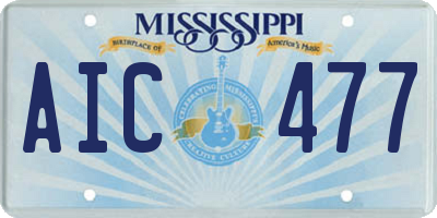 MS license plate AIC477
