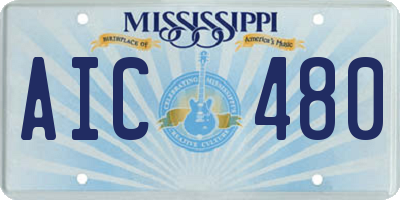 MS license plate AIC480