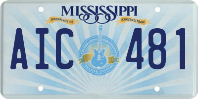 MS license plate AIC481