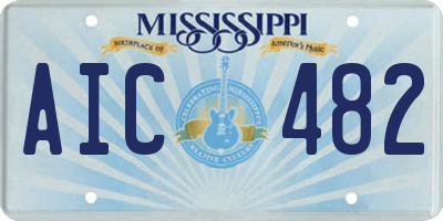 MS license plate AIC482
