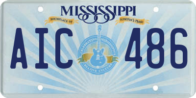 MS license plate AIC486