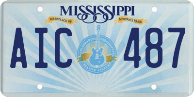 MS license plate AIC487