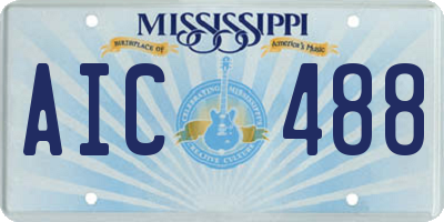 MS license plate AIC488