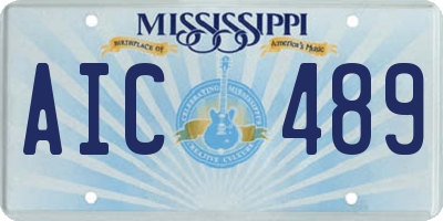 MS license plate AIC489