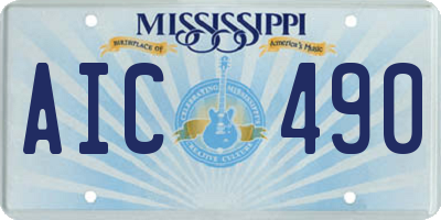 MS license plate AIC490