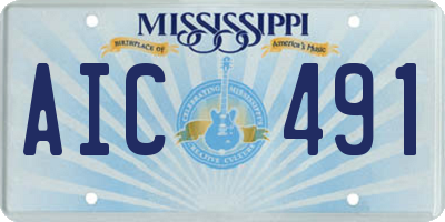 MS license plate AIC491