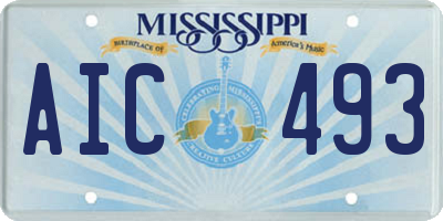 MS license plate AIC493