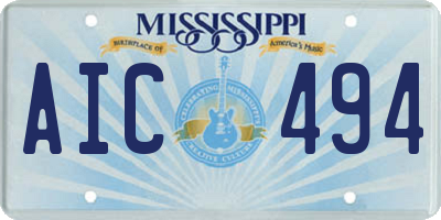 MS license plate AIC494