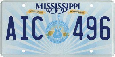MS license plate AIC496