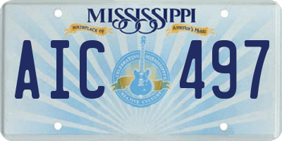 MS license plate AIC497