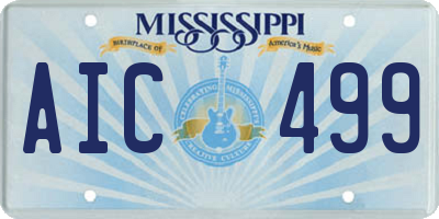 MS license plate AIC499