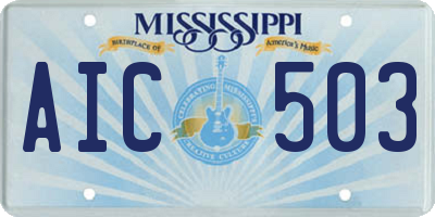 MS license plate AIC503