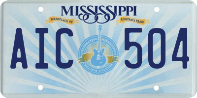 MS license plate AIC504