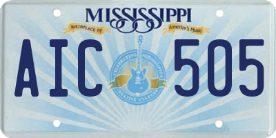 MS license plate AIC505