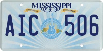 MS license plate AIC506