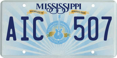 MS license plate AIC507