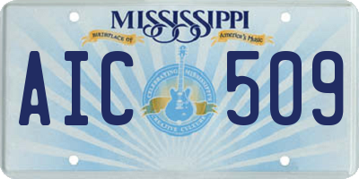 MS license plate AIC509
