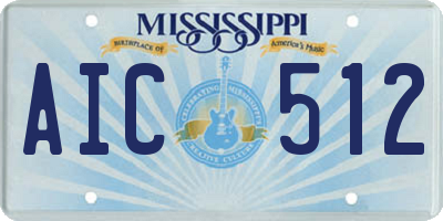 MS license plate AIC512