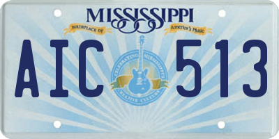 MS license plate AIC513