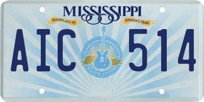 MS license plate AIC514
