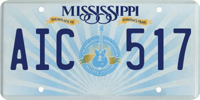 MS license plate AIC517