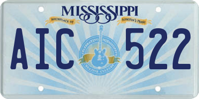 MS license plate AIC522
