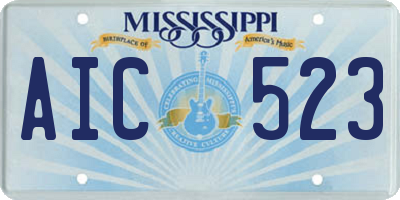 MS license plate AIC523