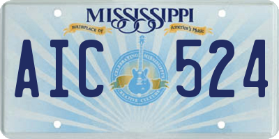 MS license plate AIC524