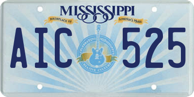 MS license plate AIC525